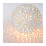 Cottage Chic White Metal Globe Table Lamp