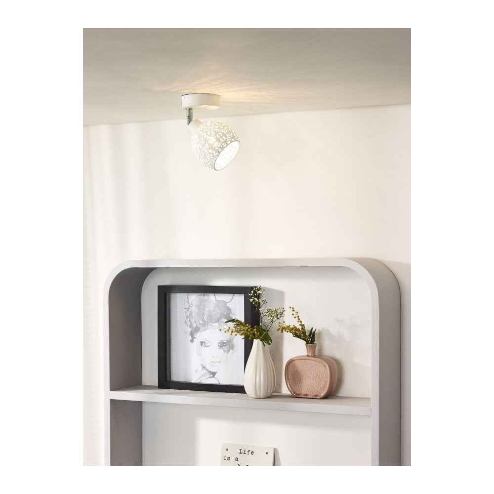 Vintage White Metal Ceiling Spot Light - Tahar Round Design