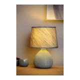 Ramzi Grey Round Ceramic Cottage Table Lamp
