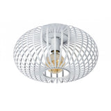 Vintage White Metal Round Ceiling Light Fixture - Manuela Collection