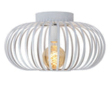 Vintage White Metal Round Ceiling Light Fixture - Manuela Collection