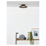 Contemporary Black Metal Round Ceiling Light Fixture