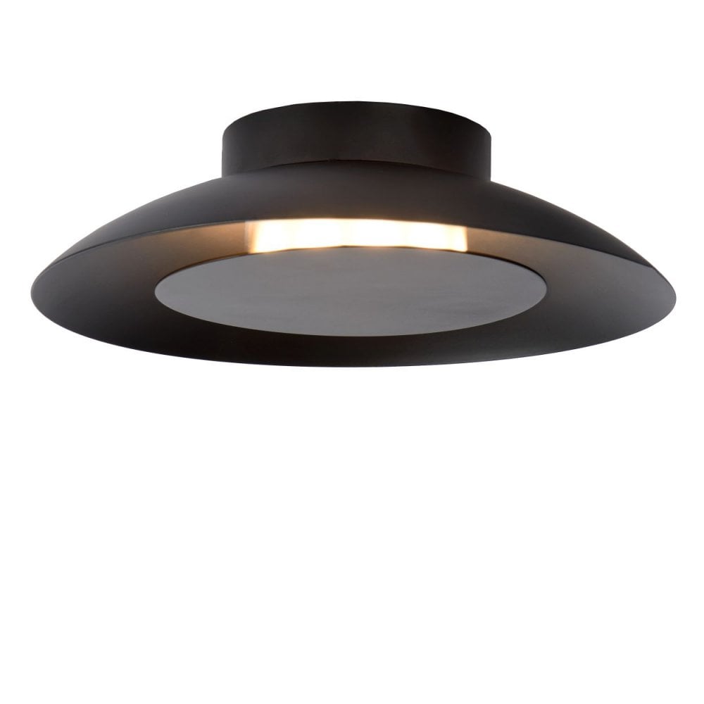Contemporary Black Metal Round Ceiling Light Fixture