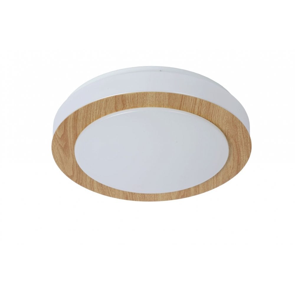 Sleek Steel and Light Wood Opal Ceiling Light Fixture
