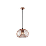 Vinti Vintage Round Copper and Black Metal Pendant Light
