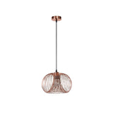 Vinti Vintage Round Copper and Black Metal Pendant Light
