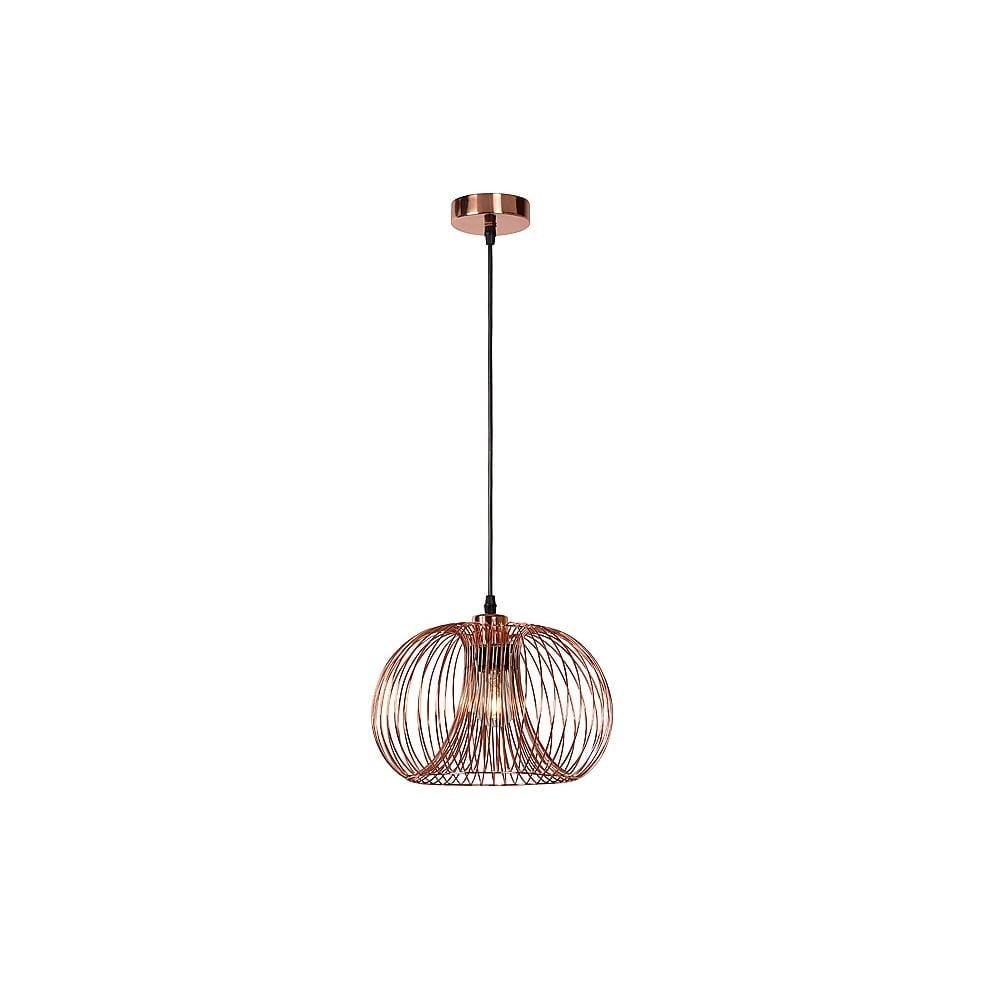 Vinti Vintage Round Copper and Black Metal Pendant Light