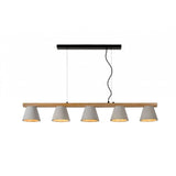 Possio Nordic Oak and Taupe Rectangular Pendant Light