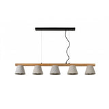 Possio Nordic Oak and Taupe Rectangular Pendant Light