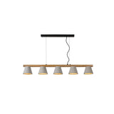 Possio Nordic Oak and Taupe Rectangular Pendant Light