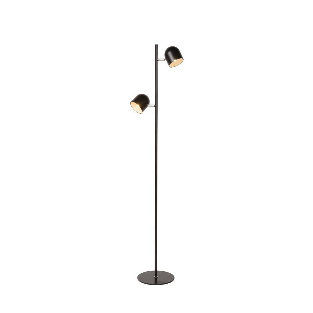 Skanska Sleek Black Metal Round Floor Lamp