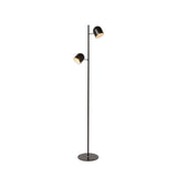 Skanska Sleek Black Metal Round Floor Lamp