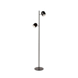 Skanska Sleek Black Metal Round Floor Lamp