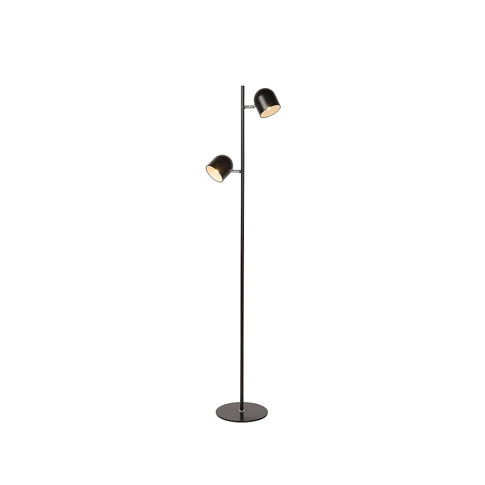 Skanska Sleek Black Metal Round Floor Lamp