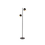 Skanska Sleek Black Metal Round Floor Lamp