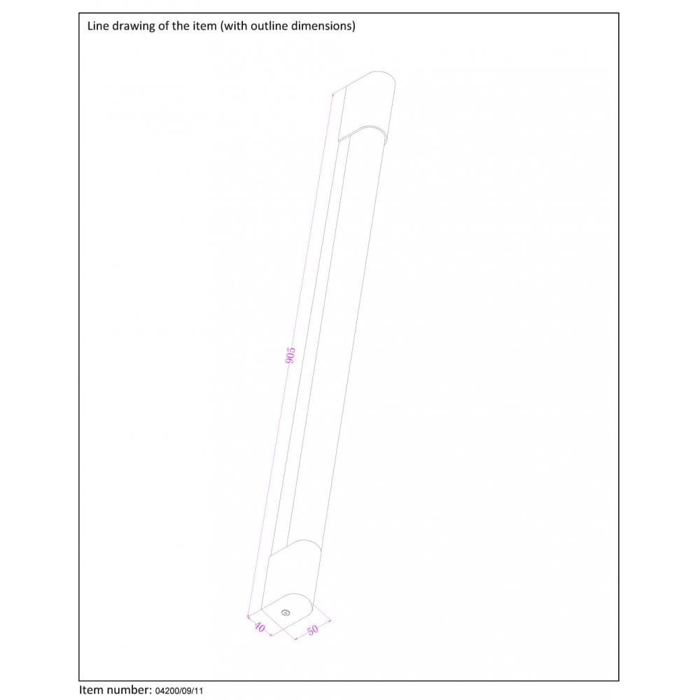 Alta-LED Sleek Rectangle Chrome and Opal Bathroom Mirror Light