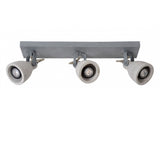 Industrial Grey Metal LED Rectangle Ceiling Spotlight with Concrete Accents