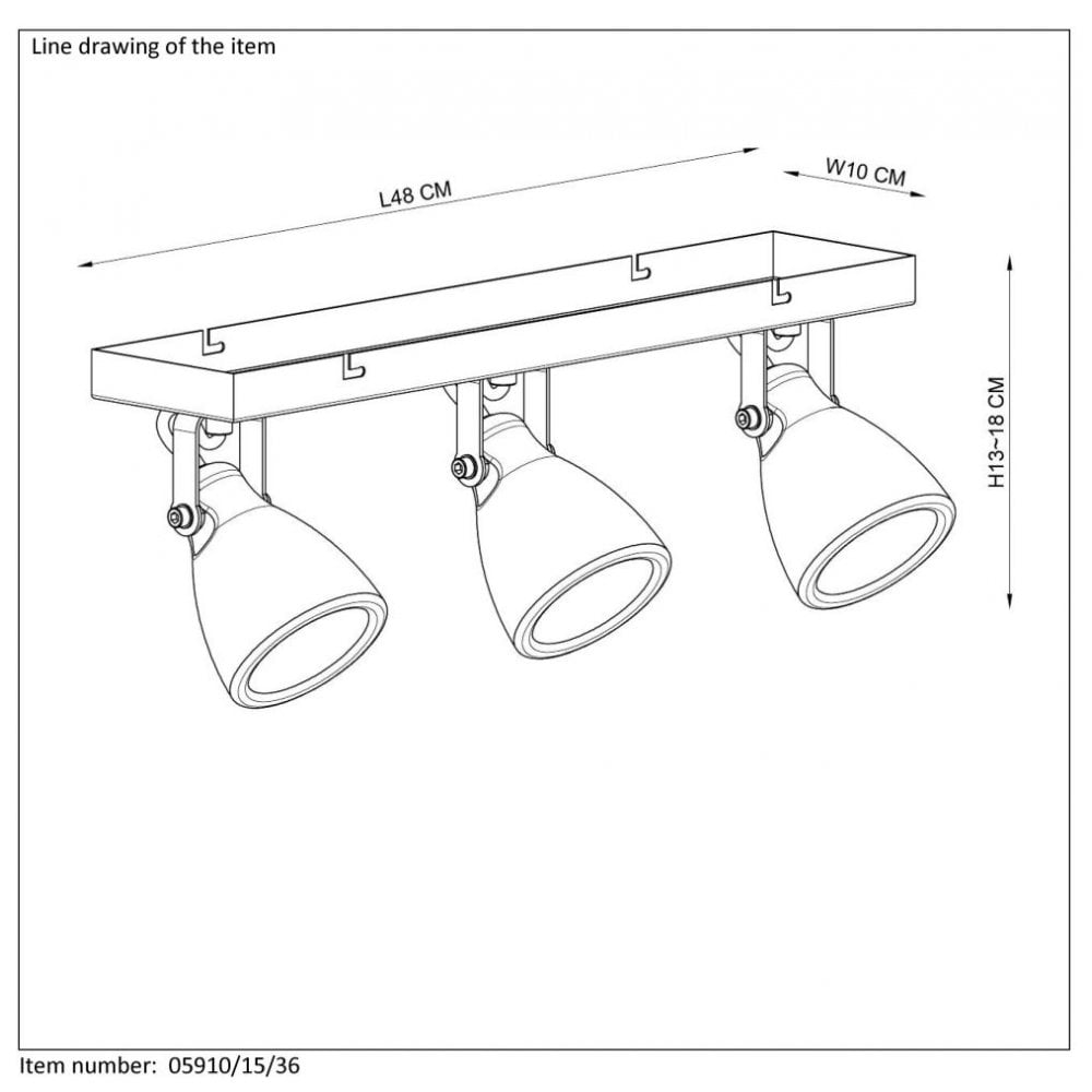 Industrial Grey Metal LED Rectangle Ceiling Spotlight with Concrete Accents