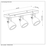 Industrial Grey Metal LED Rectangle Ceiling Spotlight with Concrete Accents