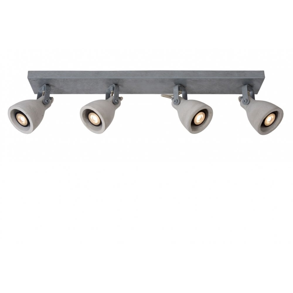Industrial Grey Concrete-Style Adjustable Ceiling Spotlight with LED Bulbs