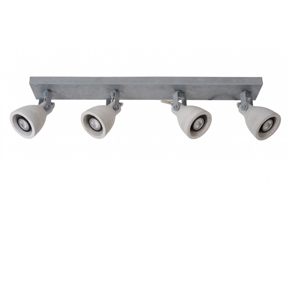 Industrial Grey Concrete-Style Adjustable Ceiling Spotlight with LED Bulbs