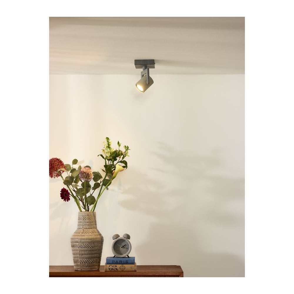 Conni-LED Grey Industrial Square Ceiling Spotlight with Rotatable Feature