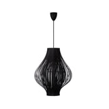 Black Retro Round Pendant Light with PVC Design
