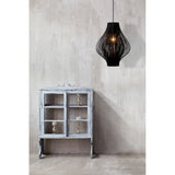 Black Retro Round Pendant Light with PVC Design