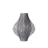 Poli Retro Circular Grey Table Lamp with Cotton Shade