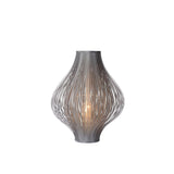 Poli Retro Circular Grey Table Lamp with Cotton Shade