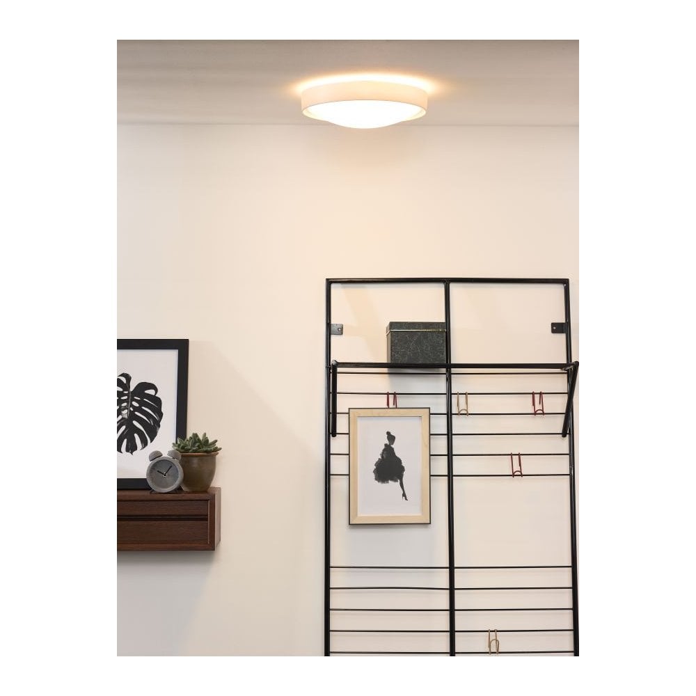 Lex Elegant Round White Synthetic Ceiling Light Fixture