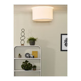 Modern Coral White Cotton Round Flush Ceiling Light