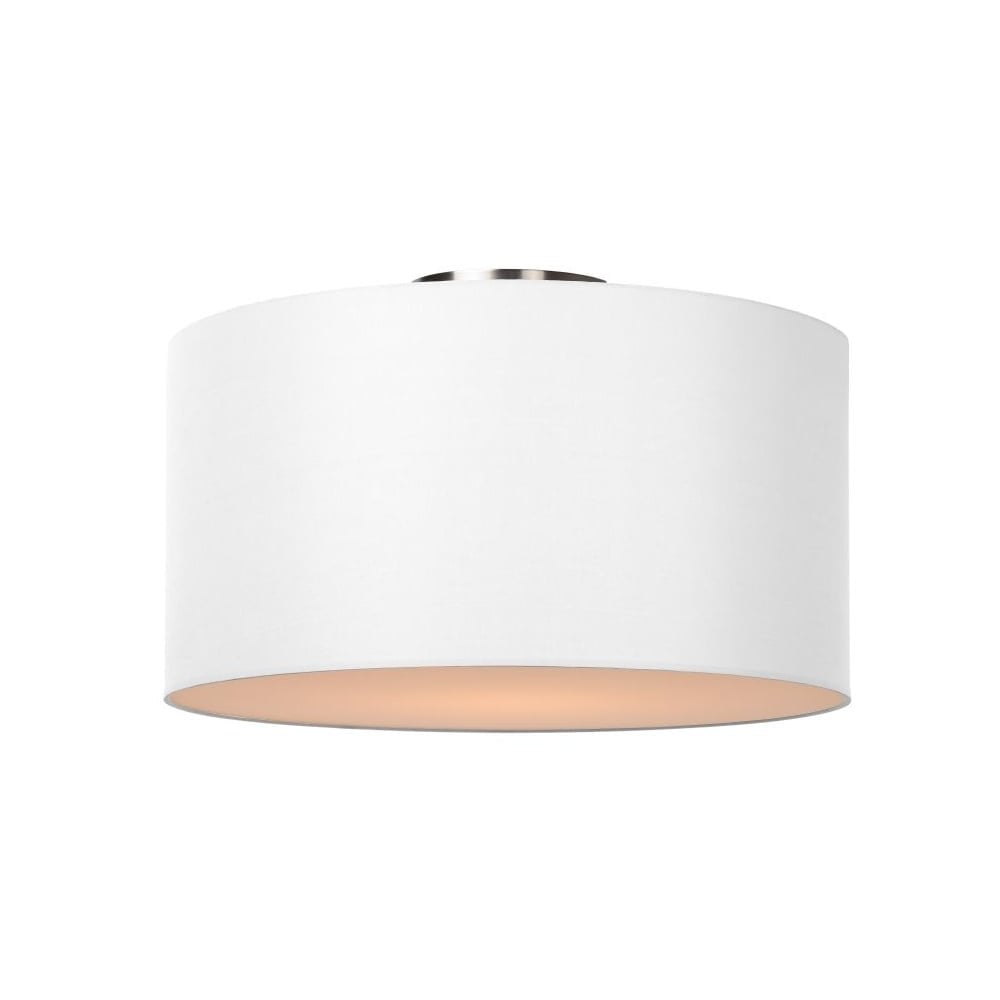 Modern Coral White Cotton Round Flush Ceiling Light