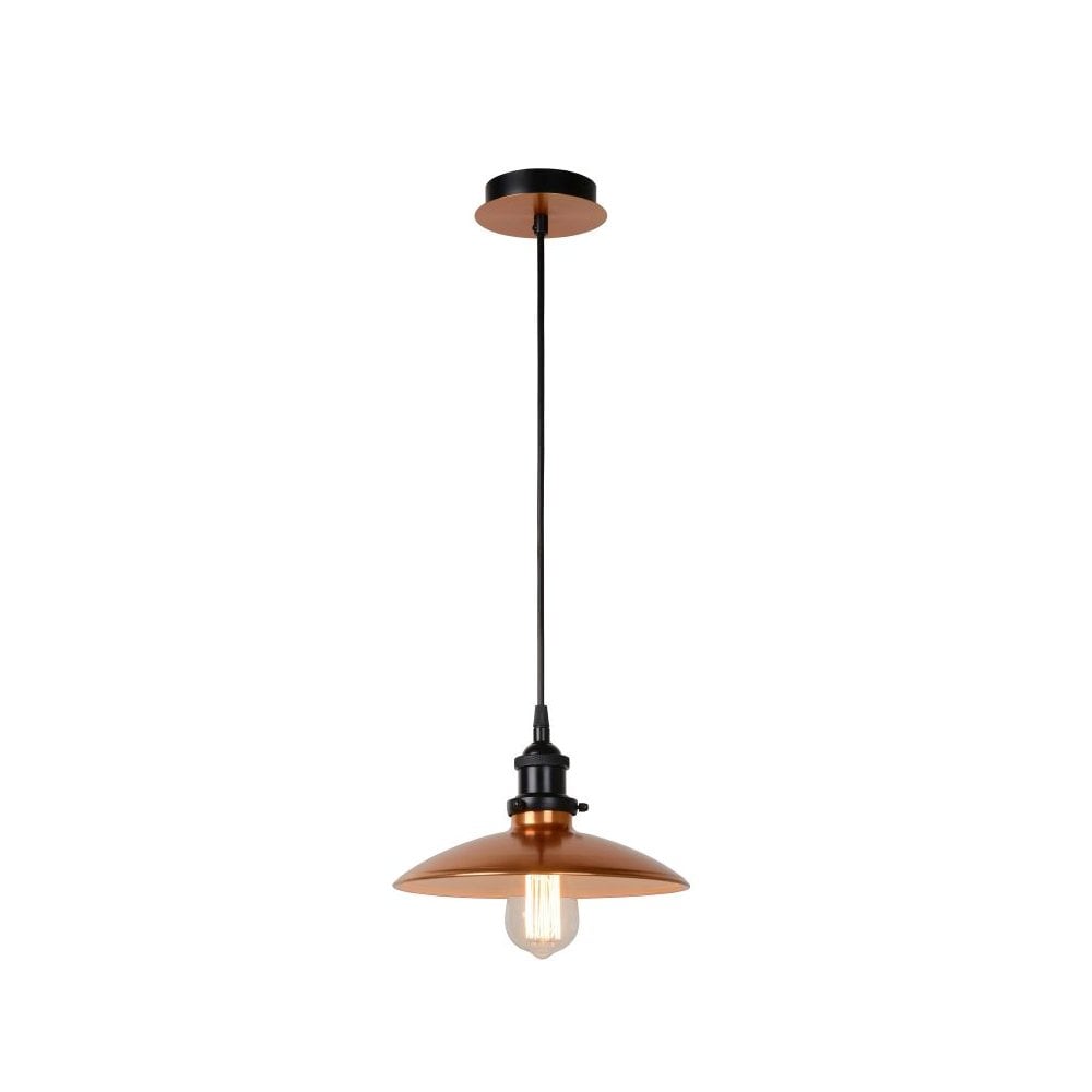 Retro Chic Copper & Black Metal Pendant Light