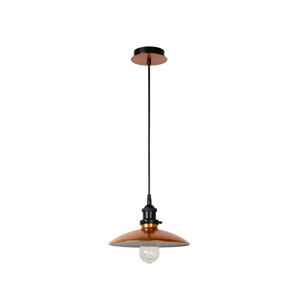 Retro Chic Copper & Black Metal Pendant Light