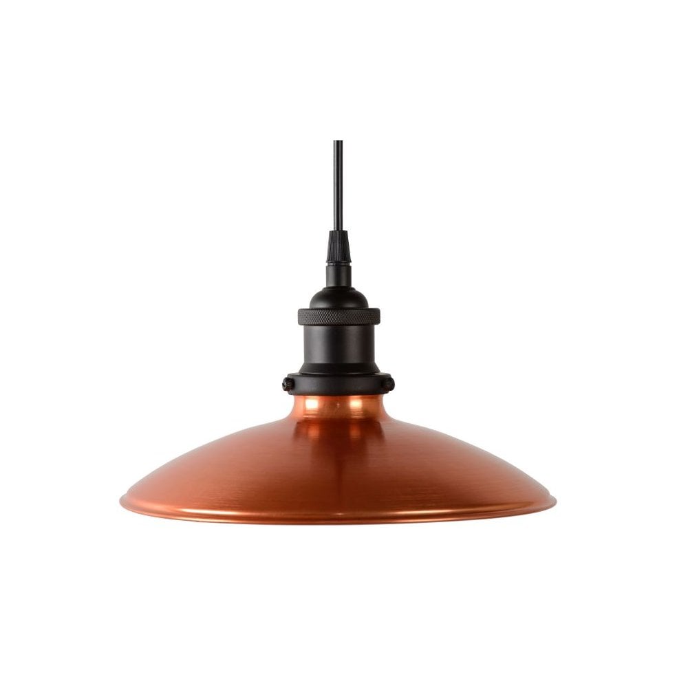 Retro Chic Copper & Black Metal Pendant Light
