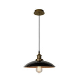 Vintage Bistro Black and Brass Metal Pendant Light Fixture