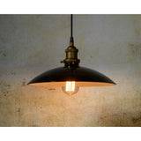Vintage Bistro Black and Brass Metal Pendant Light Fixture