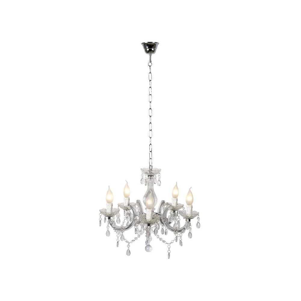 Translucent Round Arabesque Chandelier with Acrylic Details