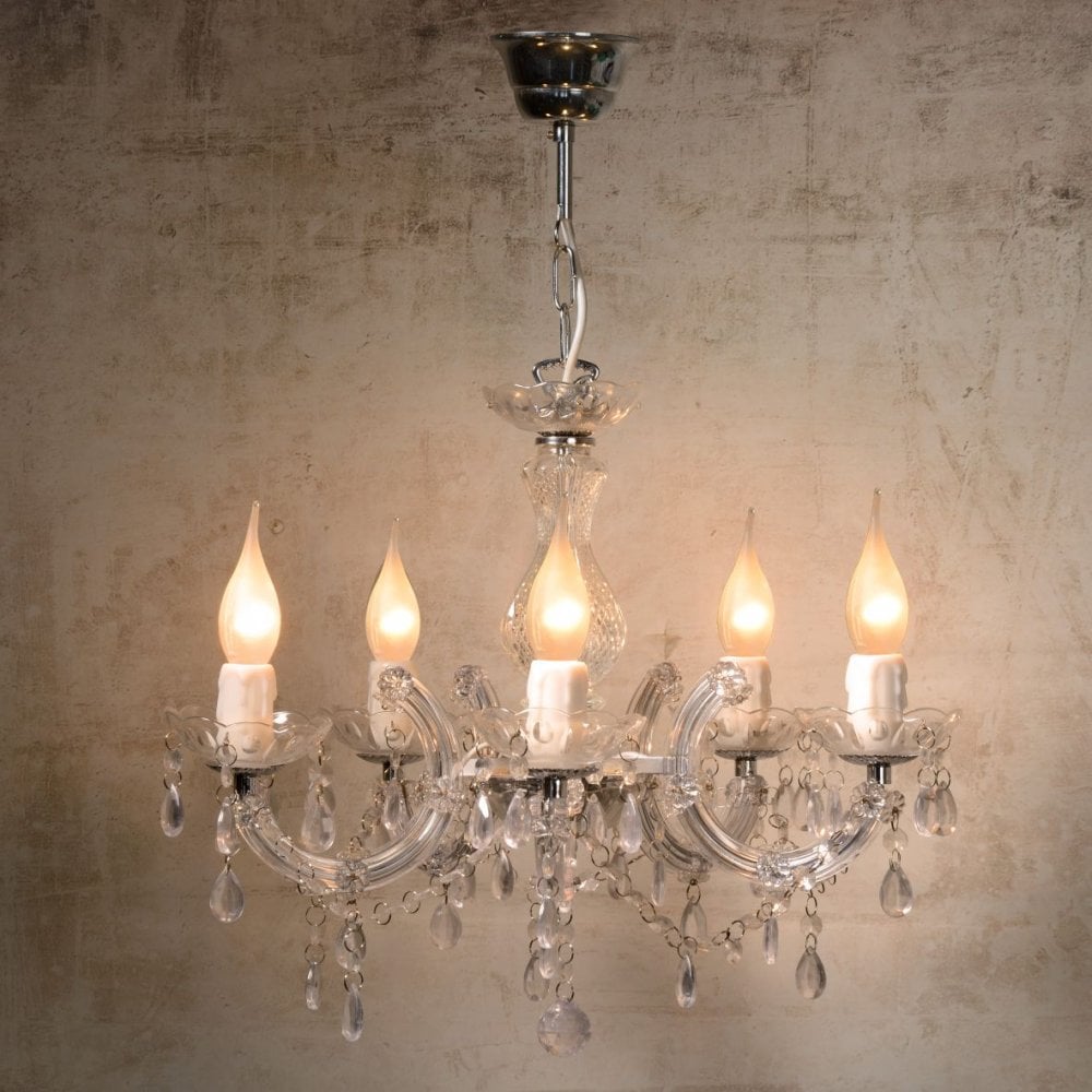 Translucent Round Arabesque Chandelier with Acrylic Details