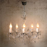 Translucent Round Arabesque Chandelier with Acrylic Details