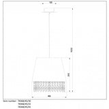 Modern Round Taupe Crystal Pendant Light - 45cm