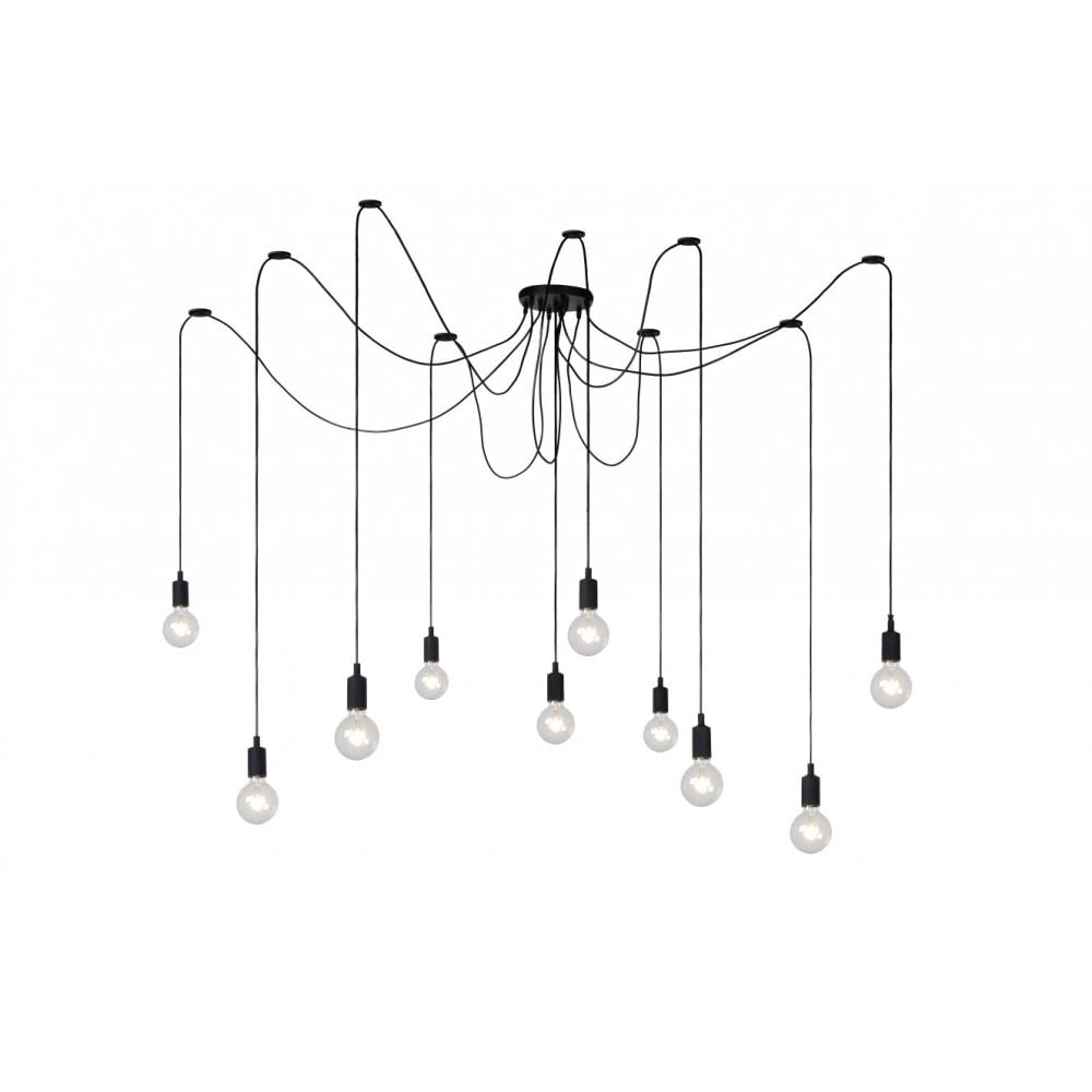 Contemporary Multi-Light Black Silicone Pendant Fixture