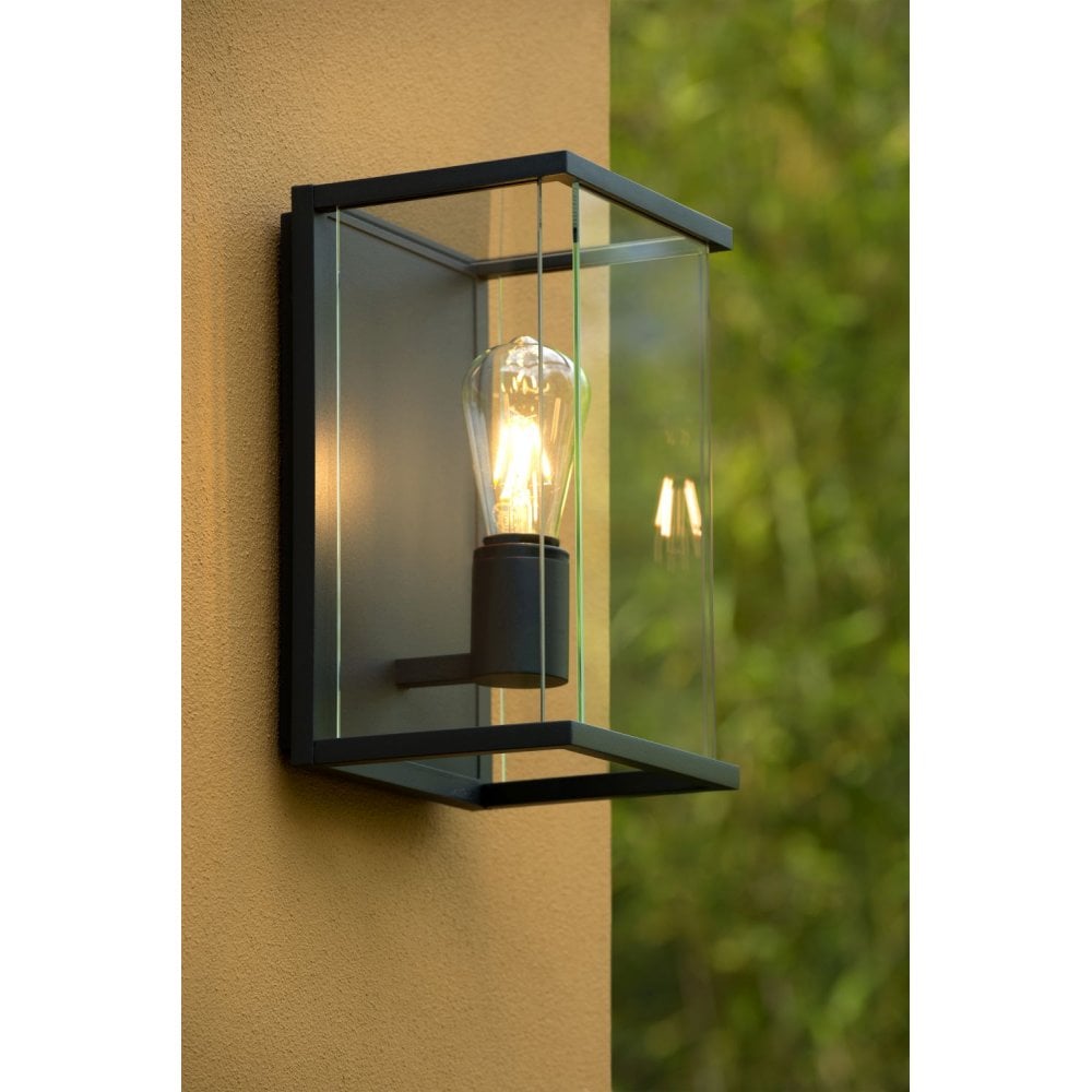 Vintage Anthracite Glass Rectangle Wall Sconce