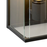 Vintage Anthracite Glass Rectangle Wall Sconce