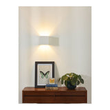 Contemporary Square Plaster Wall Sconce in White