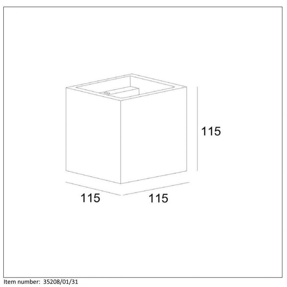 Contemporary Square Plaster Wall Sconce in White