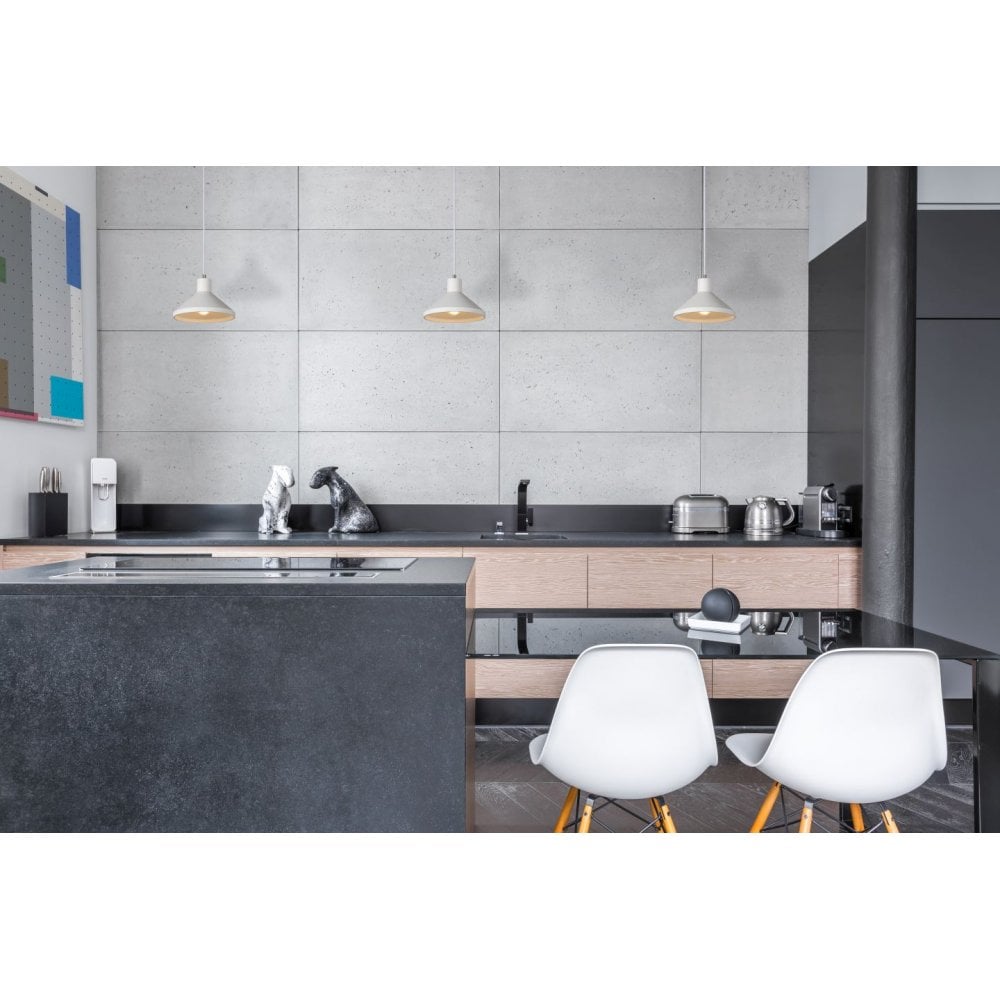 Contemporary Artisan Plaster Pendant Light in Black & White