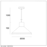 Contemporary Artisan Plaster Pendant Light in Black & White