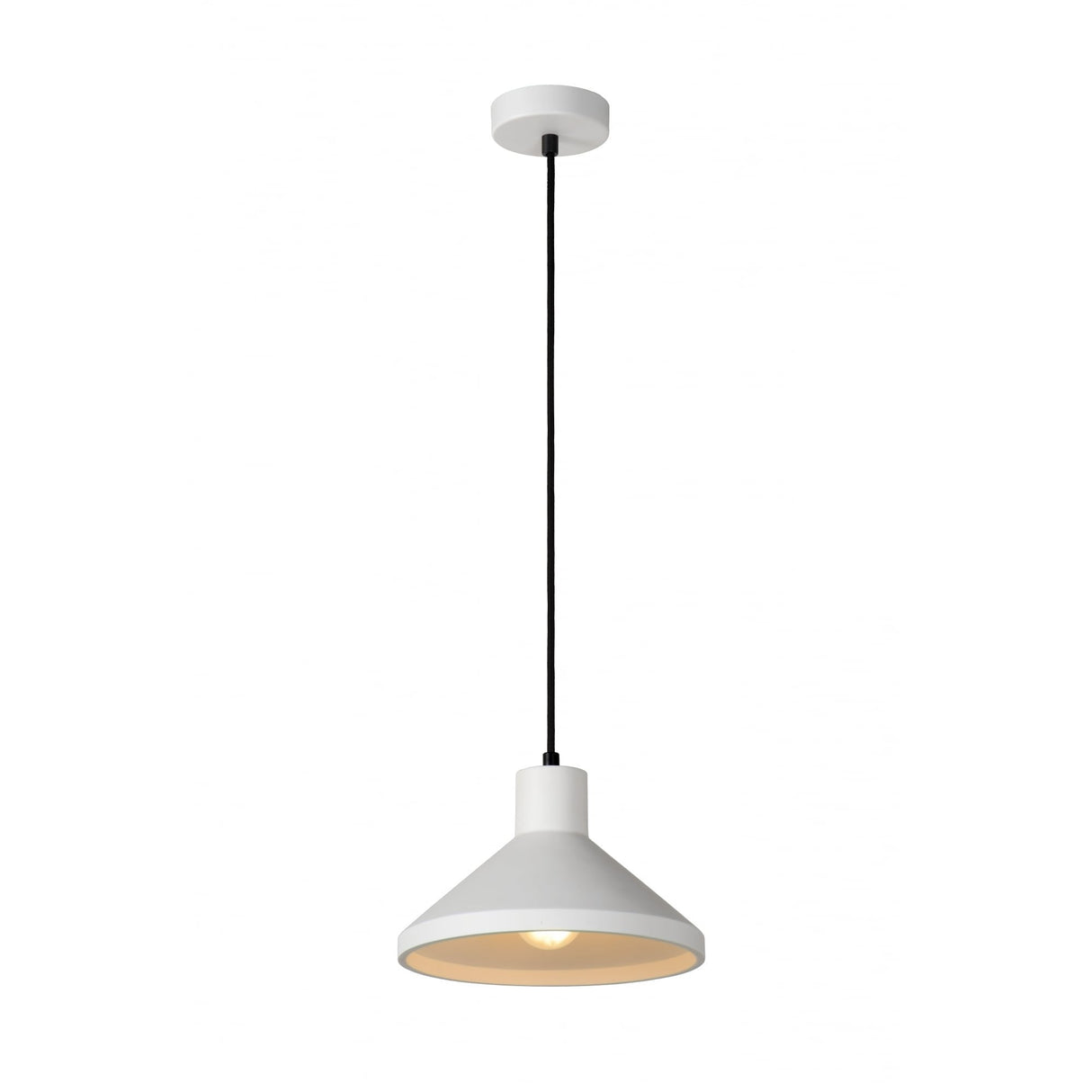 Contemporary Artisan Plaster Pendant Light in Black & White